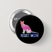 Widerstehen Sie Meowfeministkatze Button (Vorne & Hinten)