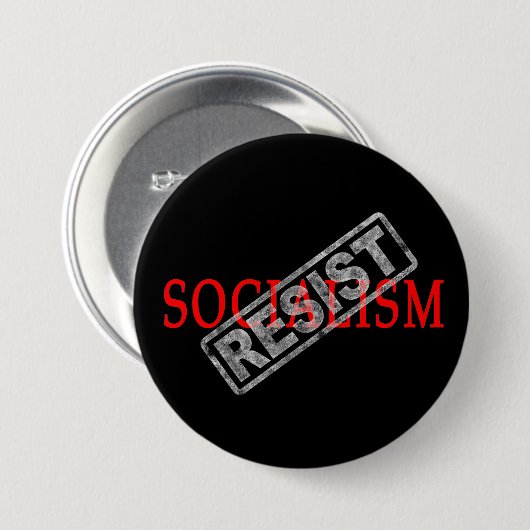 Widerstehen Sie Sozialismusknopf Button (Vorne & Hinten)