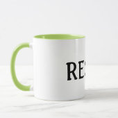 WIDERSTEHEN Sie Tassen-weißem und Limonem Grün Tasse (Links)