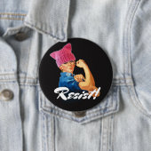 "Widerstehen Sie!" U. Rosie im Pussy-Hut Button (Beispiel)