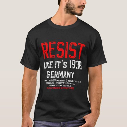 Widerstehen wie 1938 lehnt Deutschland den Faschis T-Shirt (Vorderseite)