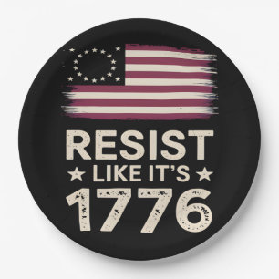 Widerstehen, wie es ist 1776 amerikanische konserv pappteller