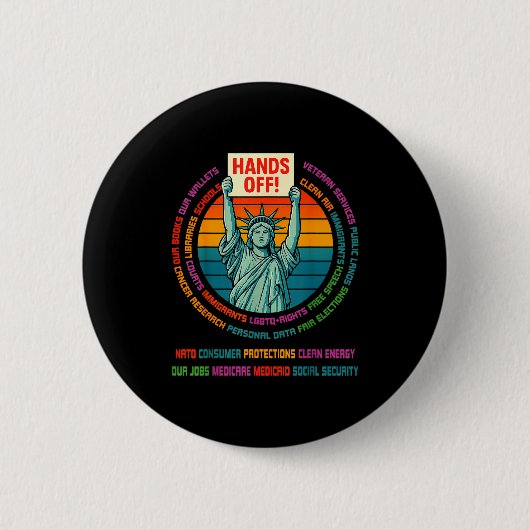 Widersteht dem Widerstand USA Statue der Freiheit Button (Vorderseite)