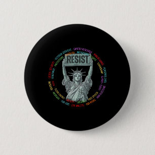 Widersteht dem Widerstand USA Statue der Freiheit Button