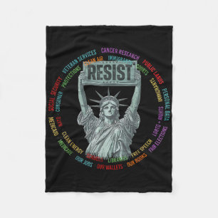 Widersteht dem Widerstand USA Statue der Freiheit Fleecedecke