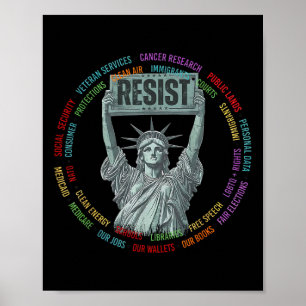 Widersteht dem Widerstand USA Statue der Freiheit Poster
