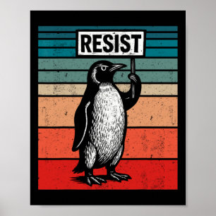 Widersteht Pinguinen gegen Trump Zölle Lustig Poster