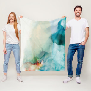 Widerwille - blaues Aquarell Fleecedecke