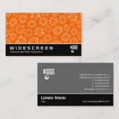 Widescreen 237 - Orange Blumenmuster Visitenkarte (Vorne/Hinten)