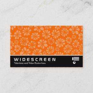 Widescreen 237 - Orange Blumenmuster Visitenkarte