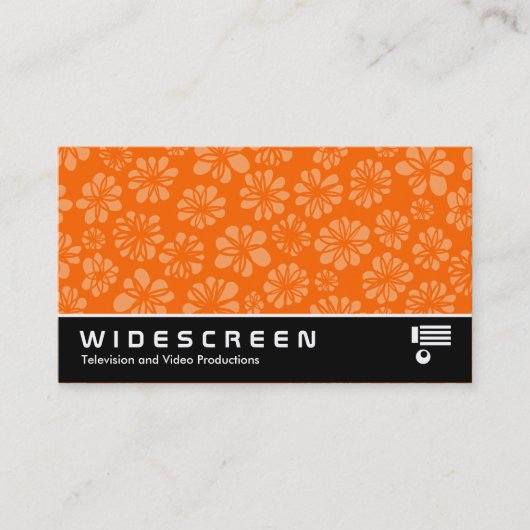 Widescreen 237 - Orange Blumenmuster Visitenkarte (Vorderseite)