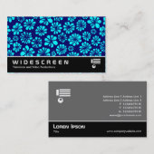 Widescreen 239 - Cyan and Navy Floral Visitenkarte (Vorne/Hinten)