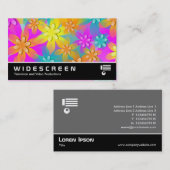 Widescreen 322 - farbenfrohe 3D-Blume Visitenkarte (Vorne/Hinten)