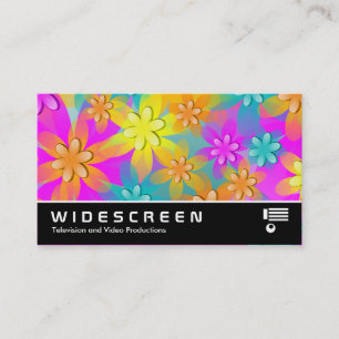 Widescreen 322 - farbenfrohe 3D-Blume Visitenkarte