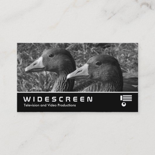 Widescreen 355 - Griechen Gänse B&W Visitenkarte (Vorderseite)