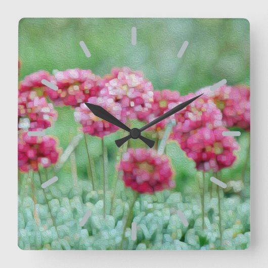Widflowers Quadratische Wanduhr (Vorderseite)