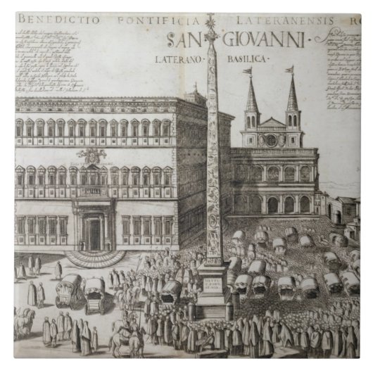 Widmung des Obelisk vor der Basilika Fliese (Vorderseite)