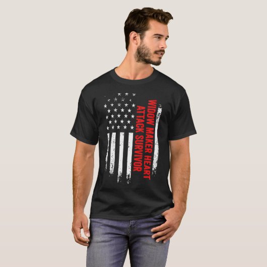 Widow Maker Herzattacken Überlebende der amerikani T-Shirt (Vorne ganz)