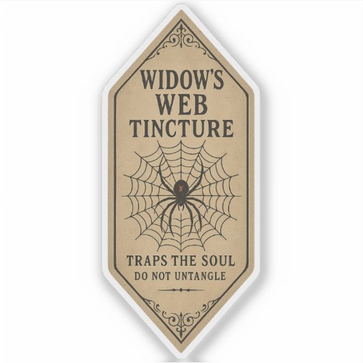 Widow's Web Tincture - Halloween Apothecary Label (Vorderseite)