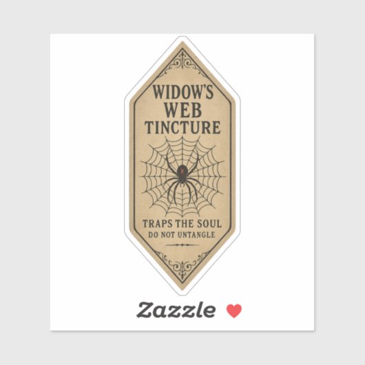 Widow's Web Tincture - Halloween Apothecary Label (Blatt)