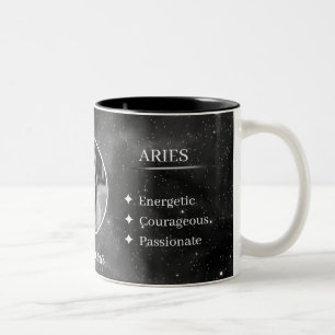 Widtersonenfoto & Name Aries Sternzeichen Kaffeeta Zweifarbige Tasse