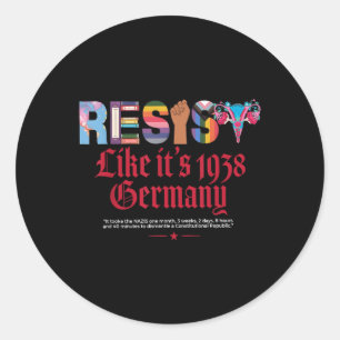 Wie 1938 lebt Deutschland Vintage Frauenrechte Runder Aufkleber