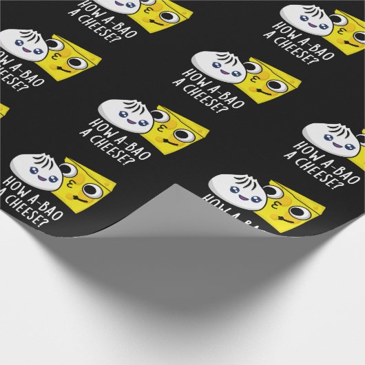 Wie A-bao ein Käse Funny Food Pun Dark BG Geschenkpapier (Ecke)