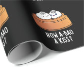 Wie A-bao ein Kuss Funny Dimsum Pun Dark BG Geschenkpapier (Rolleneckpunkt)