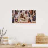 Wie Alexander der Große Bucephalus montiert hat Poster (Küche)