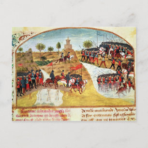 Wie Alexander der Große die Tigris überquert hat Postkarte