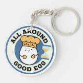 Wie, alles um gutes Ei Schlüsselanhänger (Rückseite)