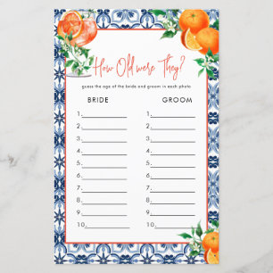 Wie alt? Aperol Spritz Brautparty Game