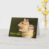 Wie alt bist du? Chipmunk Birthday Card Karte (Gelbe Blume)