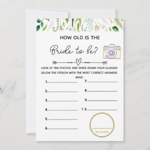 Wie alt Braut Baby Dusche Spiel Einladung