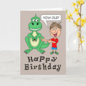 Wie alt Dinosaurier Geburtstag Karte (Gelbe Blume)