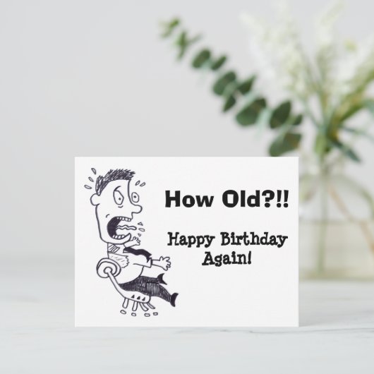 Wie alt Geburtstagskarte Postkarte (Stehend Vorderseite)
