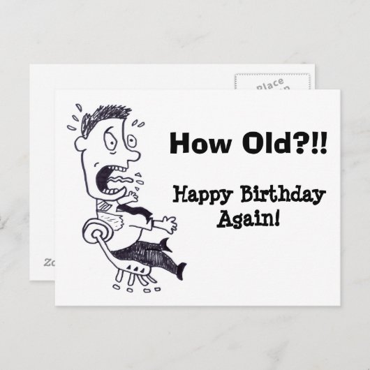 Wie alt Geburtstagskarte Postkarte (Vorne/Hinten)