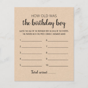 Wie alt ist das Geburtstagsjunge Birthday Party-Sp