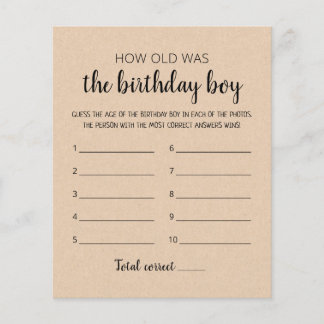 Wie alt ist das Geburtstagsjunge Birthday Party-Sp