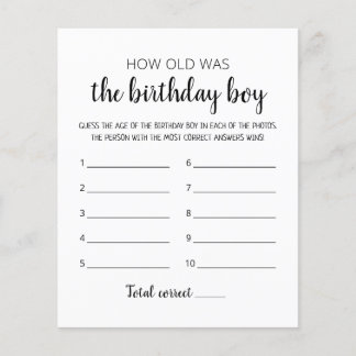 Wie alt ist das Geburtstagsjunge Birthday Party-Sp