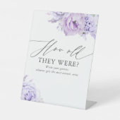 Wie alt sie waren - schreiben Sie Ihre Schätzungen Sockelschild (Vorderseite)