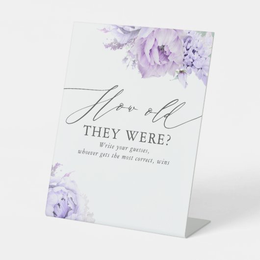 Wie alt sie waren - schreiben Sie Ihre Schätzungen Sockelschild (Vorderseite)