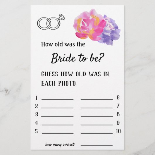 Wie alt sollte die Braut sein? - Violette Blume Flyer (Vorne)