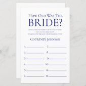 Wie alt war das blaue Brautparty der Brautflotte? (Vorne/Hinten)