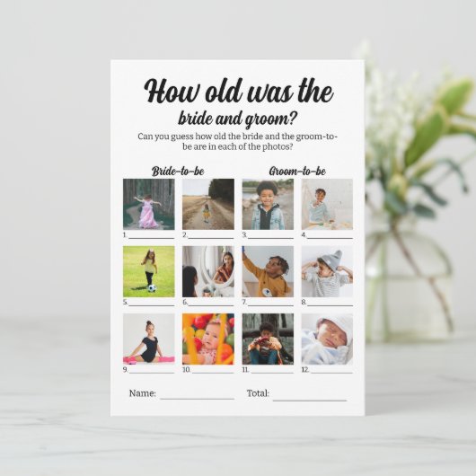 Wie alt war das Braut- und Bauernspiel Hochzeitssp Karte (Stehend Vorderseite)