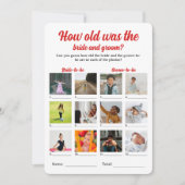 Wie alt war das Braut- und Gräuel-Foto-Duschspiel? Karte (Vorderseite)