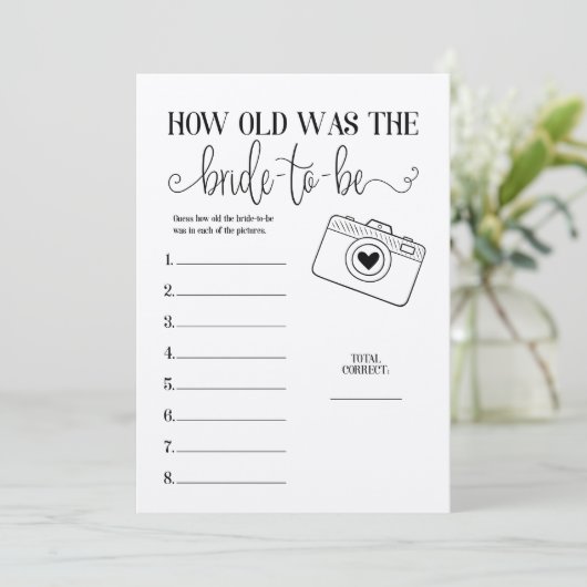 Wie alt war das Braut-zu-Dusche-Spiel? Programm (Stehend Vorderseite)
