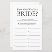 Wie alt war das Brautparty der Braut? (Vorne/Hinten)