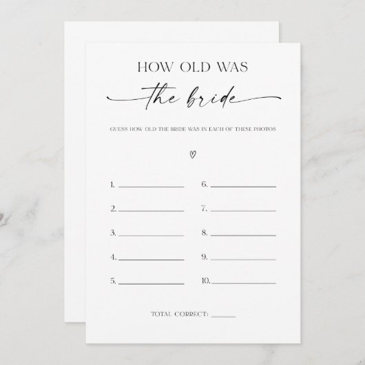 Wie alt war das Brautparty der Braut? Programm (Vorne/Hinten)