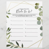 Wie alt war das Brautparty-Spiel? (Vorderseite)